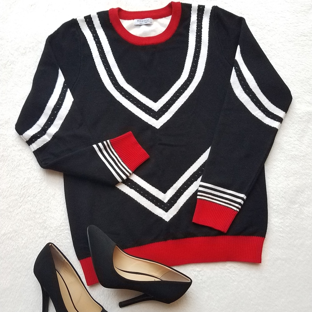MEAVEOR WOMENS STRIPED PATTERN CREW NECK S…